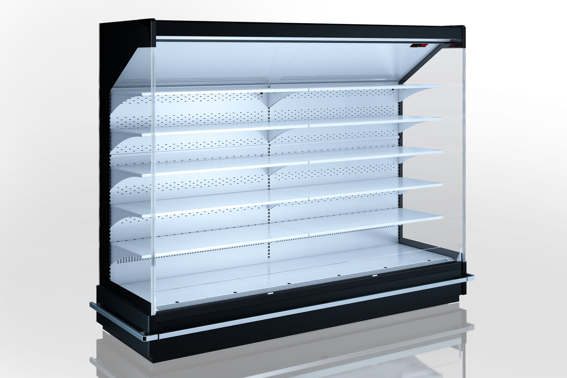Среднетемпературная витрина. Холодильная горка Indiana MV. Хитлайн холодильное оборудование. Холодильные горки "Индиана m d" 80/220). Пристенная холодильная витрина модель Minor 980.
