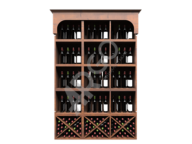 3-х секционный пристенный винный шкаф «Элит» из серии Классик от ритейл-студии ARGO – это вместительный, стильный и практичный шкаф для хранения и демонстрации алкогольной продукции. 