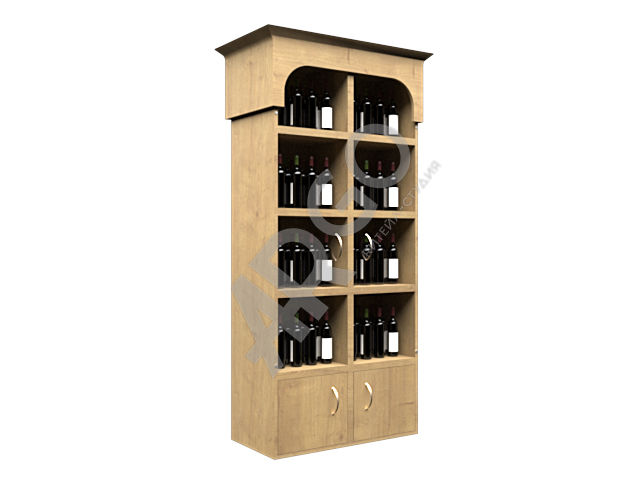 Пристенный 2-х секционный винный шкаф Элит доступен к заказу и в темном, и в светлом цвете 