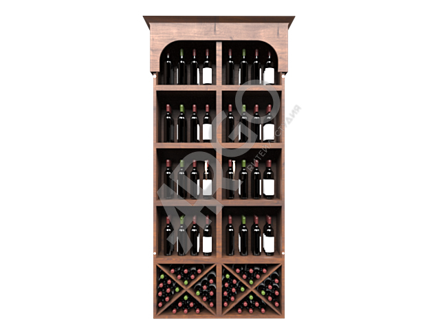 Эксклюзивный дизайнерский 2-х секционный винный шкаф из серии Классик со стеклянными дверьми от компании ARGO для демонстрации и хранения винной продукции. 