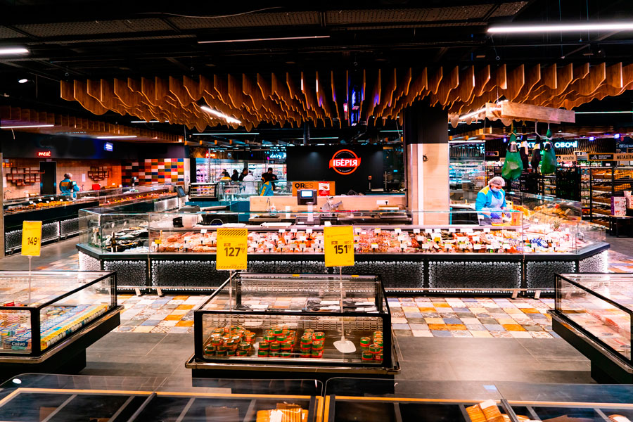 Оформление рыбного отдела в супермаркете